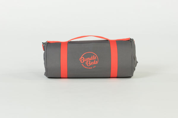 Bundle Beds - Campfire Grey Orange Camping, Glamping and Sleepover Bed - Sleep Anywhere. 10% discount for newsletter subscribers