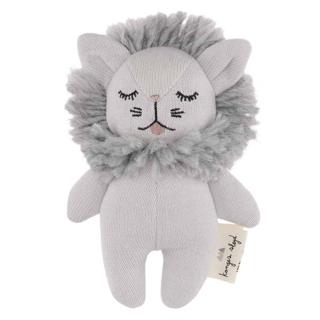 Konges Slojd mini lion soft toy and rattle organic cotton new baby toy Scandinavian style