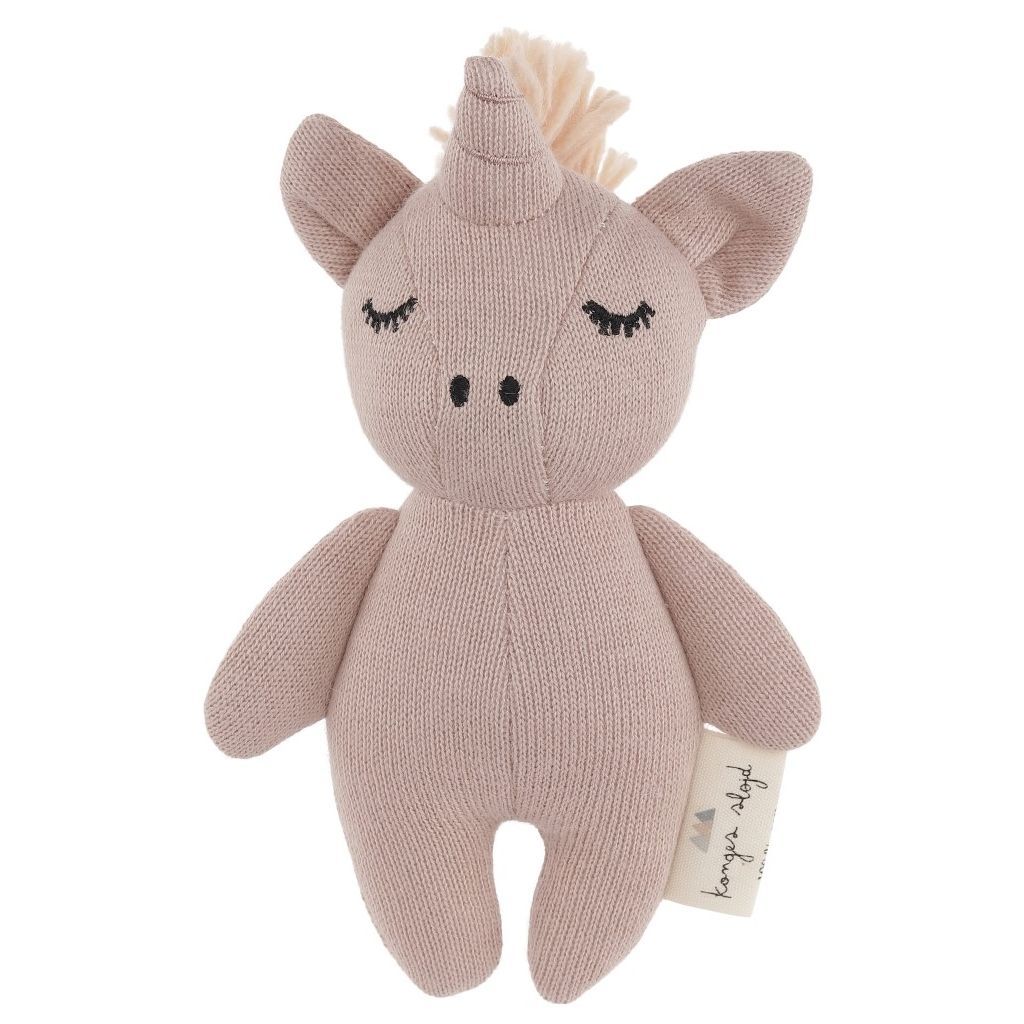 Konges Slojd mini unicorn soft toy and rattle organic cotton new baby toy Scandinavian style