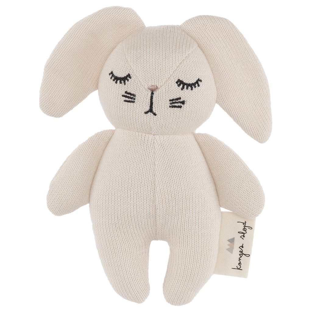 Konges Slojd mini rabbit soft toy and rattle organic cotton new baby toy Scandinavian style