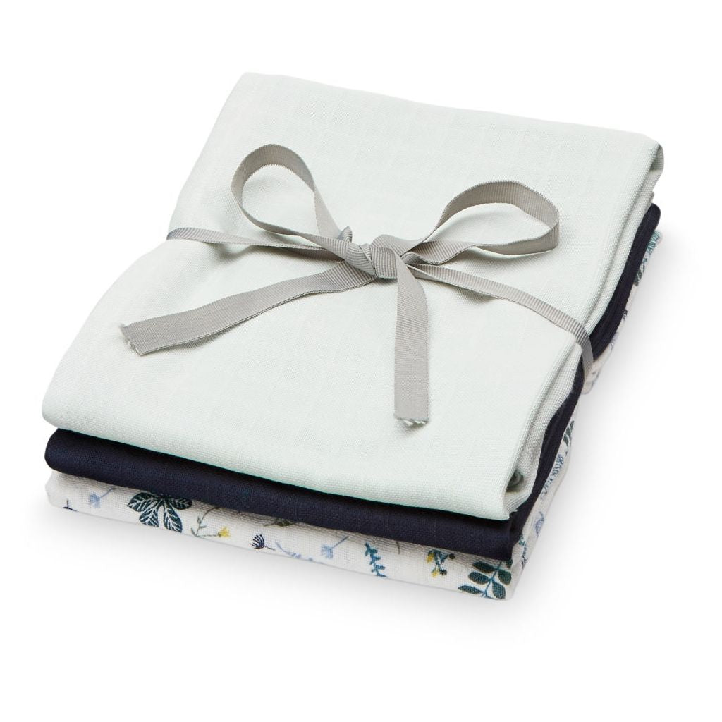 CAM CAM COPENHAGEN - Baby Muslin Cloths (pack of three) - Blue