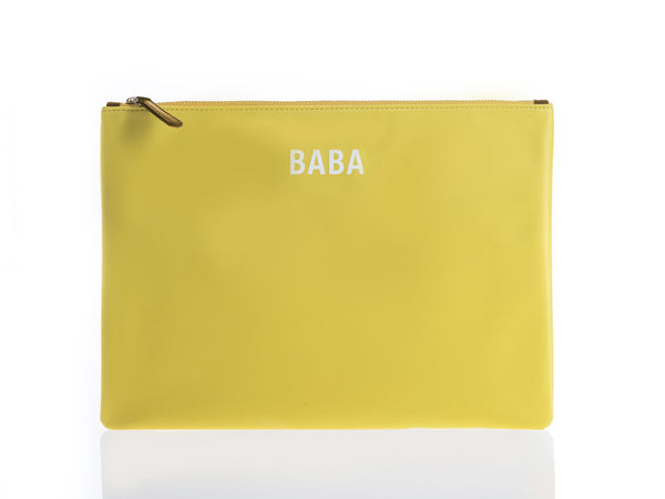 JEM + BEA Baba Clutch Yellow. Modern stylish changing bags and accessories. UK stockist. Free shipping. Discount when subscribe for newsletter.