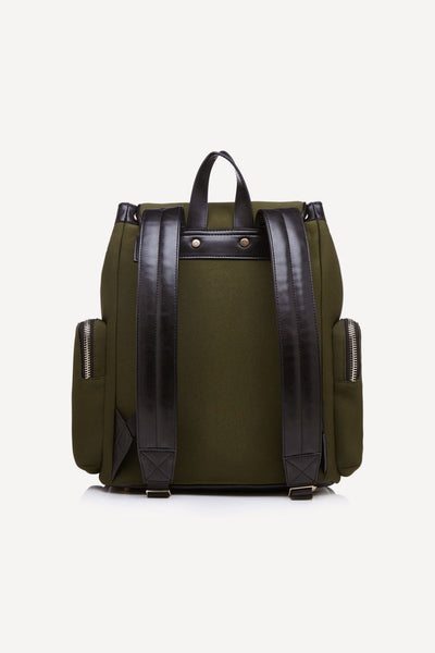 Tiba + Marl - stylish, unisex changing and weekend bags for modern parents - Kaspar Knapsack Khaki Green