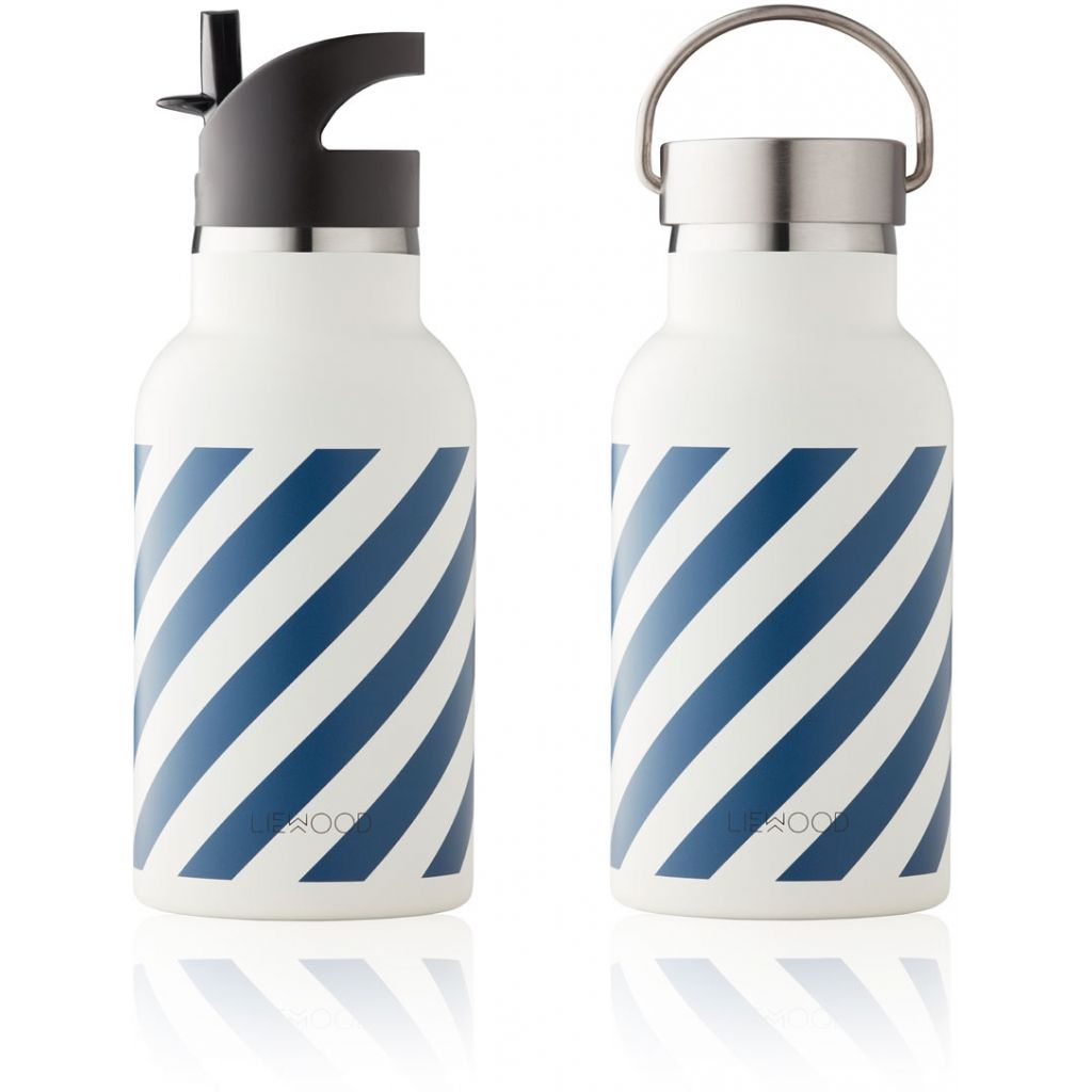 LIEWOOD - Anker Water Bottle - Stripe: Navy/Creme de la Creme