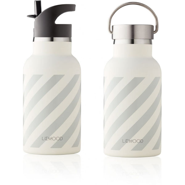 LIEWOOD - Anker Water Bottle - Stripe: Dumbo Grey/Creme de la Creme