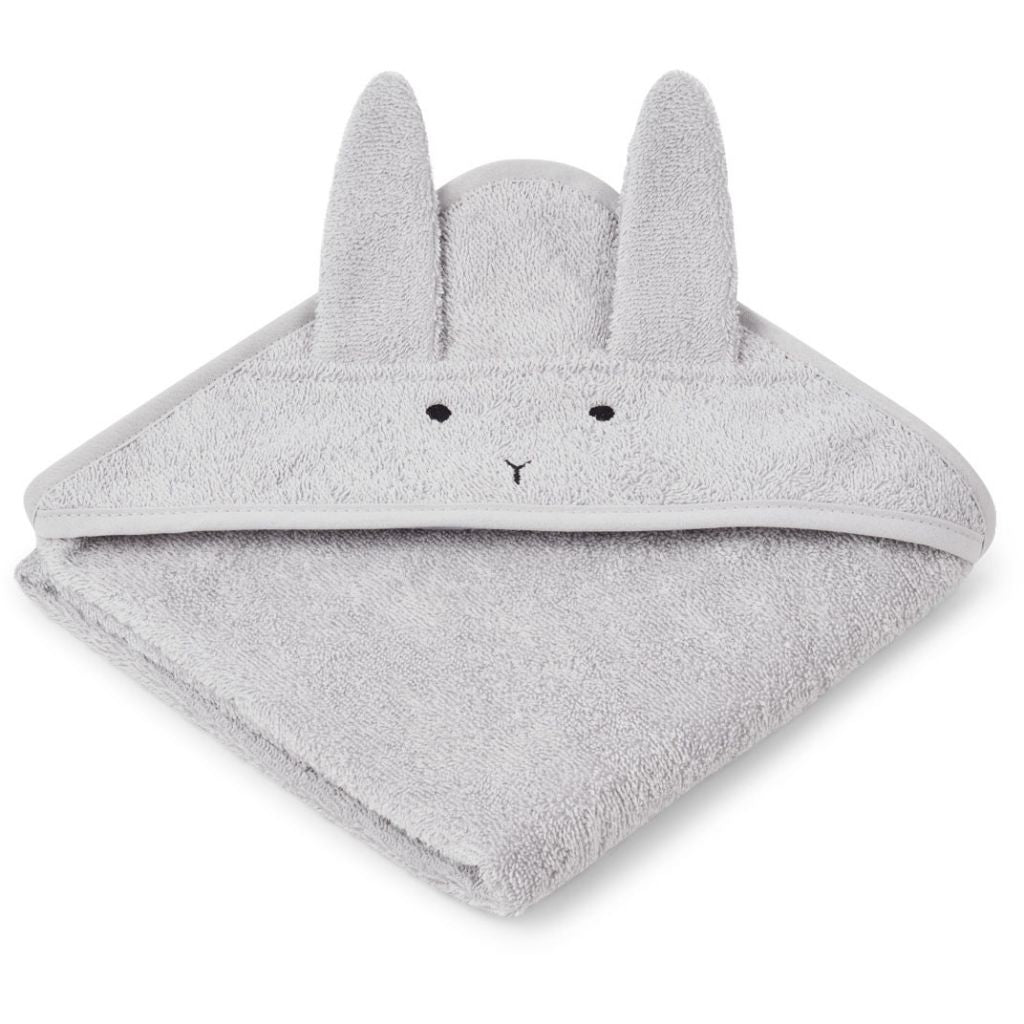 LIEWOOD - Albert Hooded Baby Towel - Rabbit Dumbo Grey