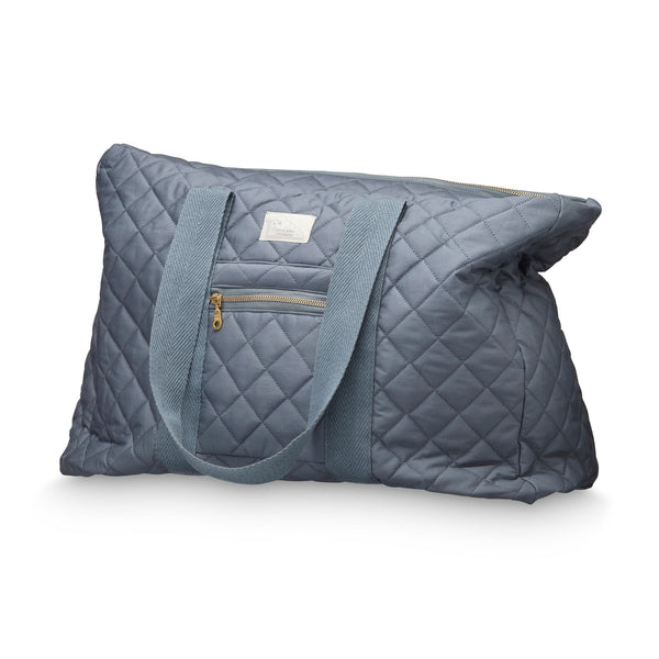 Beautiful charcoal organic cotton quilted weekend bag by Cam Cam Copenhagen